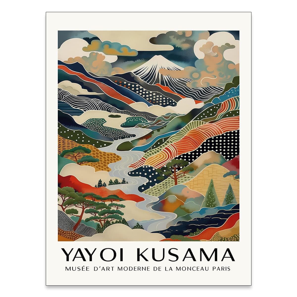 Vintage Japanese Canvas Wall Art Yayoi. Kusama Posters Mount Fuji Landscape Pictures Prints Modern Nature Mountain Artwork 8x10 inch Unframed for Bathroom Living Room Bedroom Office Gallery Decor (Unframed / Japanese Art 011 / 10"L x 8"W)