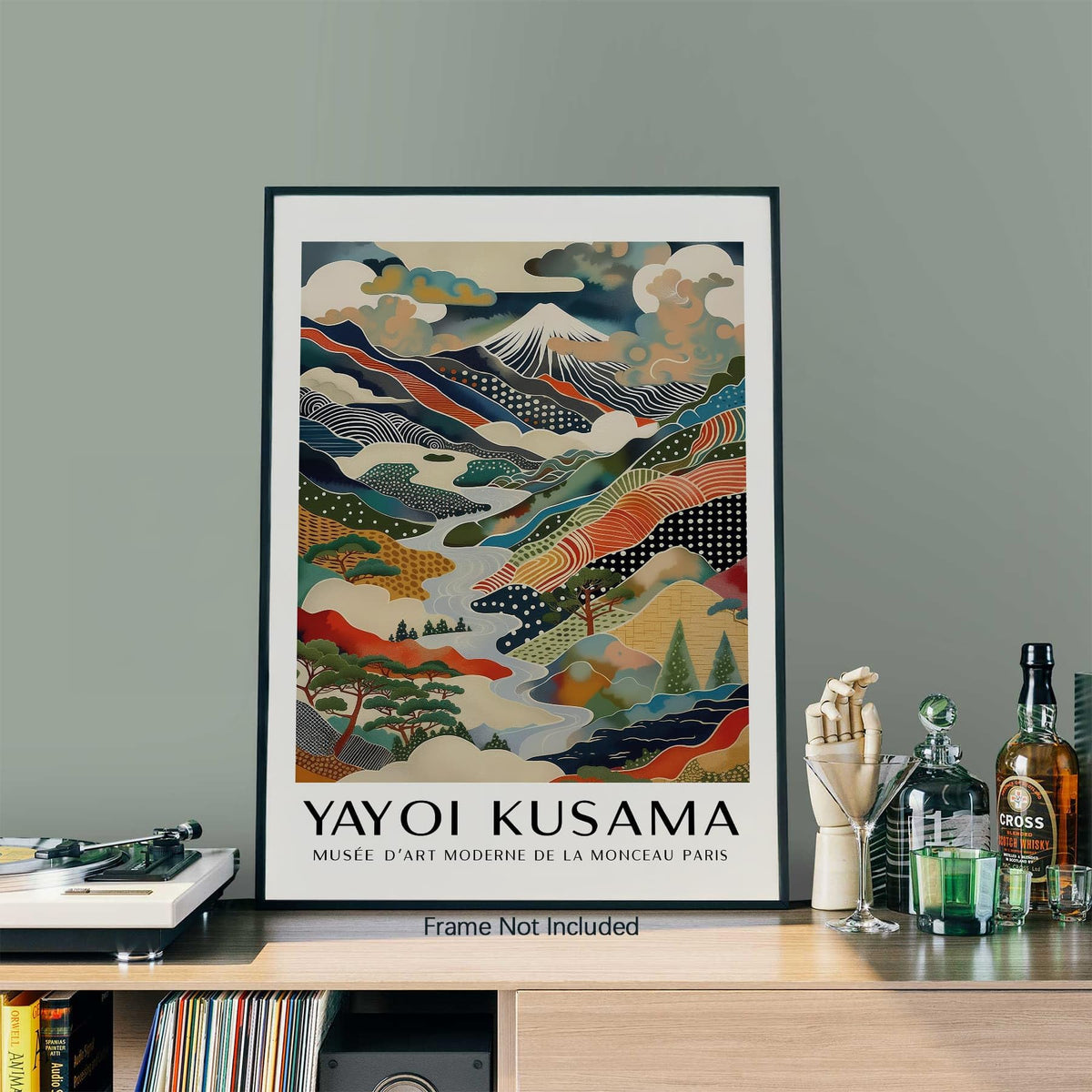 Vintage Japanese Canvas Wall Art Yayoi. Kusama Posters Mount Fuji Landscape Pictures Prints Modern Nature Mountain Artwork 8x10 inch Unframed for Bathroom Living Room Bedroom Office Gallery Decor (Unframed / Japanese Art 011 / 10"L x 8"W)