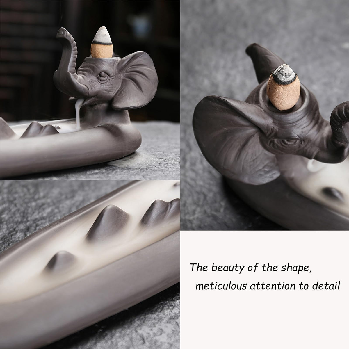 Elephant Incense Holder (Elephant(8'' L x 3.4'' H))