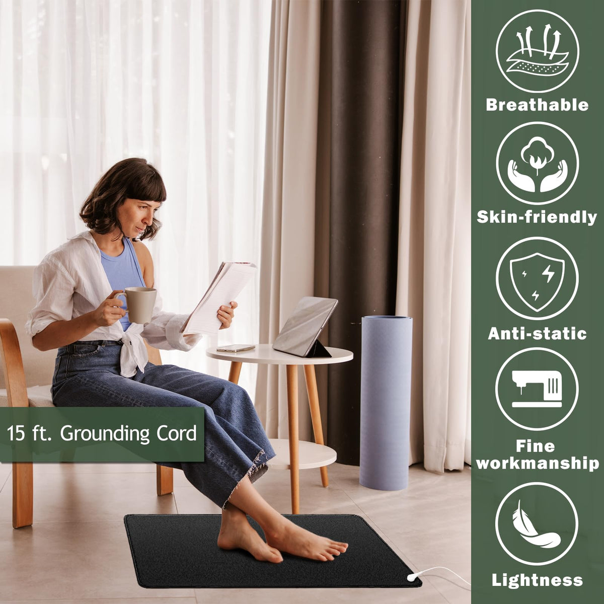 Grounding Mat (23.6x35.4 Inch (Pack of 1))