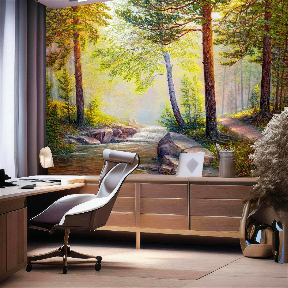 Peel Stick Wall Mural Wallpaper Forest 114"x82" Decor G03 (G03 / 114" x 82")