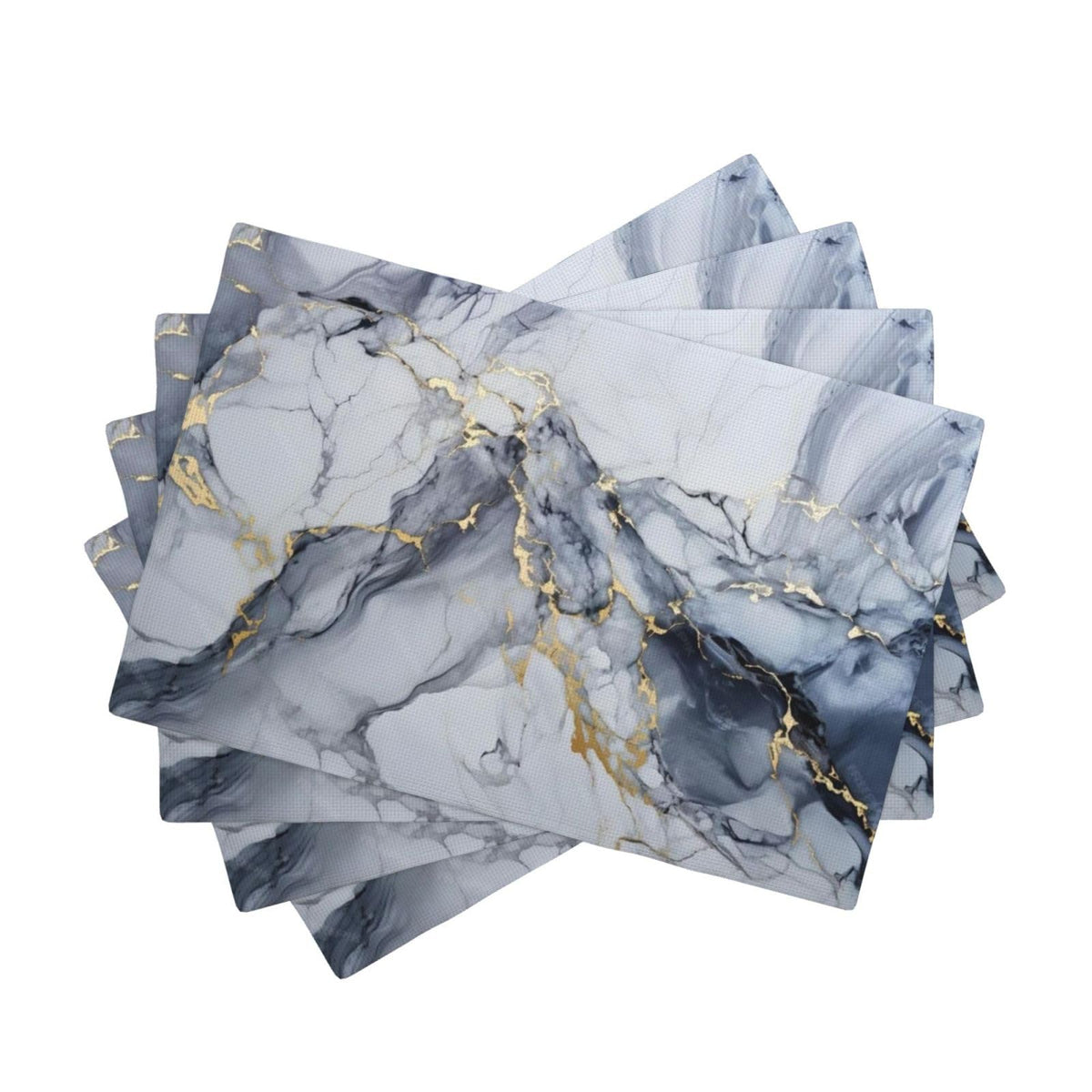 Grey White Gold Marble Place Mat Set of 4 Pieces Heat (4PCS / Grey White Gold Marble)