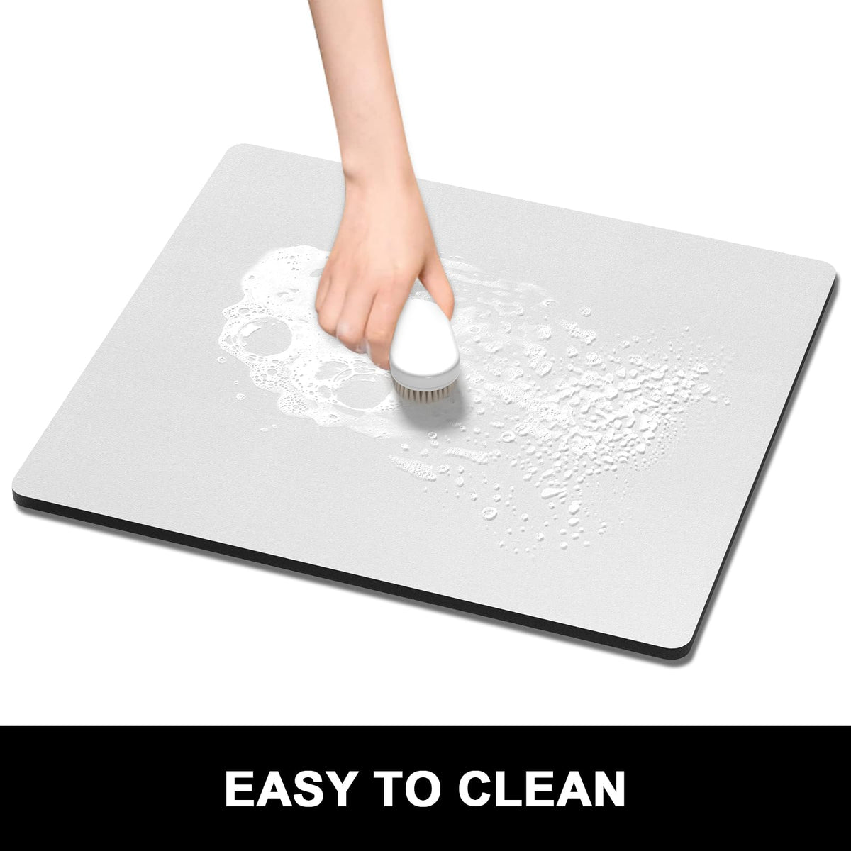 Dish Drying Mat for Kitchen Counter (A-Space Gray / 16" x 18")