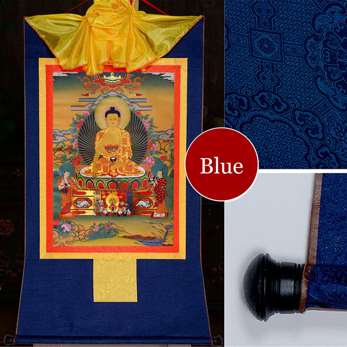 Shakyamuni Thangka Tibetan Thangka Art (Shakyamuni / 13.8"L x 11"W)