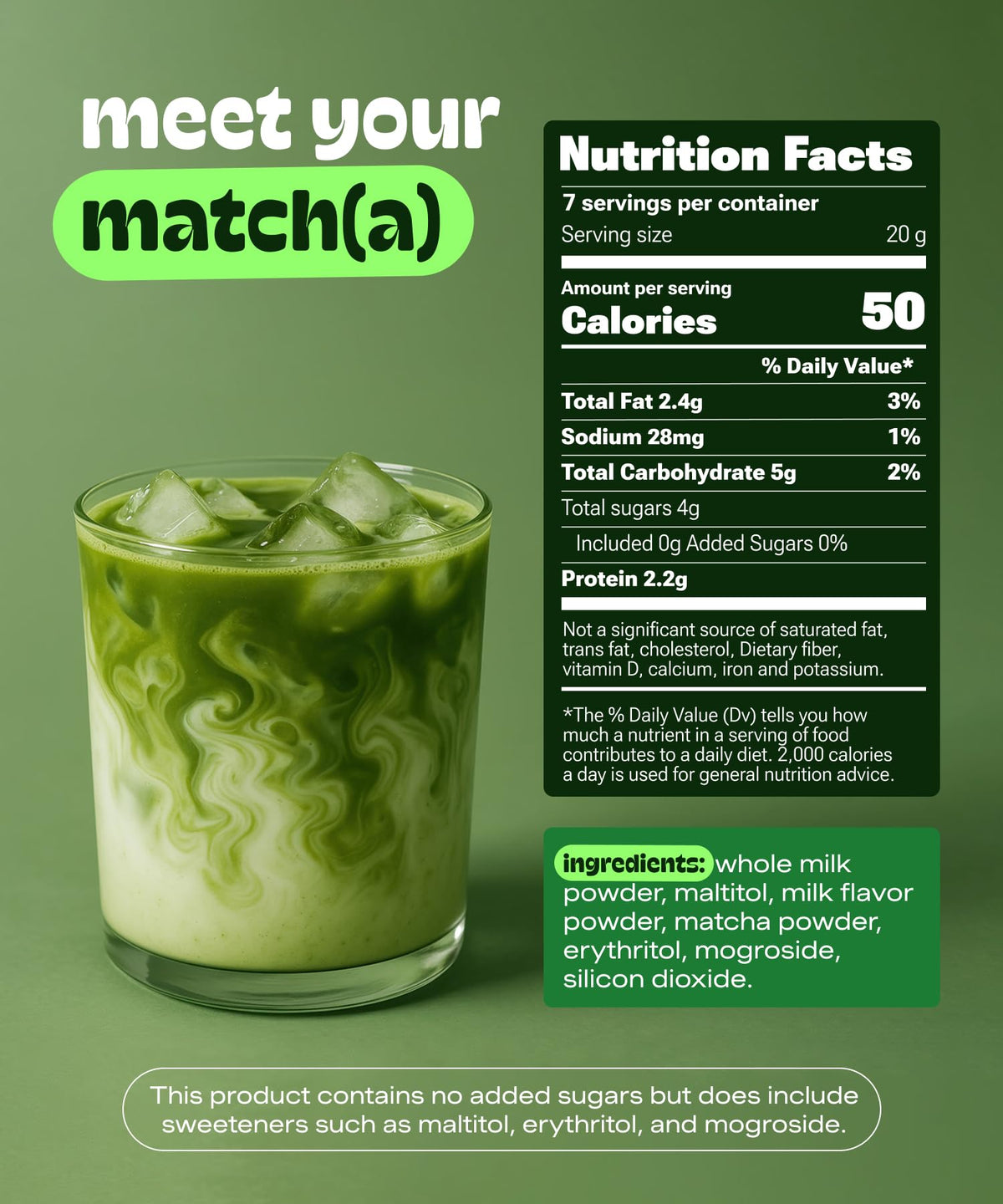 Matcha Latte Powder Sticks (Latte 7-Sticks)