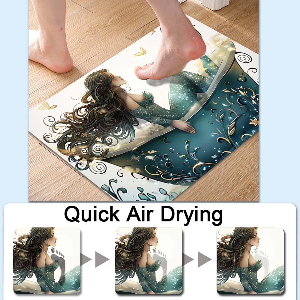 Bath Mat Bathroom Rug (Bathtub Mermaid- / 20 x 31 inches)