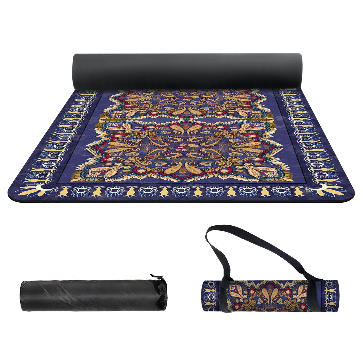 Yoga Mat Print Extra Thick TPE Non Slip Fitness Exercise Mat with Carrying Bag (OSDT1)