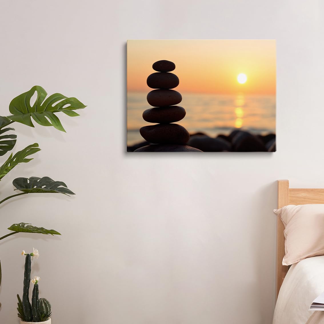 Minimalist Zen Sunset Wall Art (Wood Framed-2 / 16"L x 20"W)