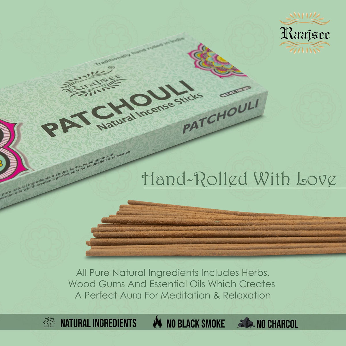 Patchouli Incense Sticks 100 gm Pack (Patchouli / 100 GM)