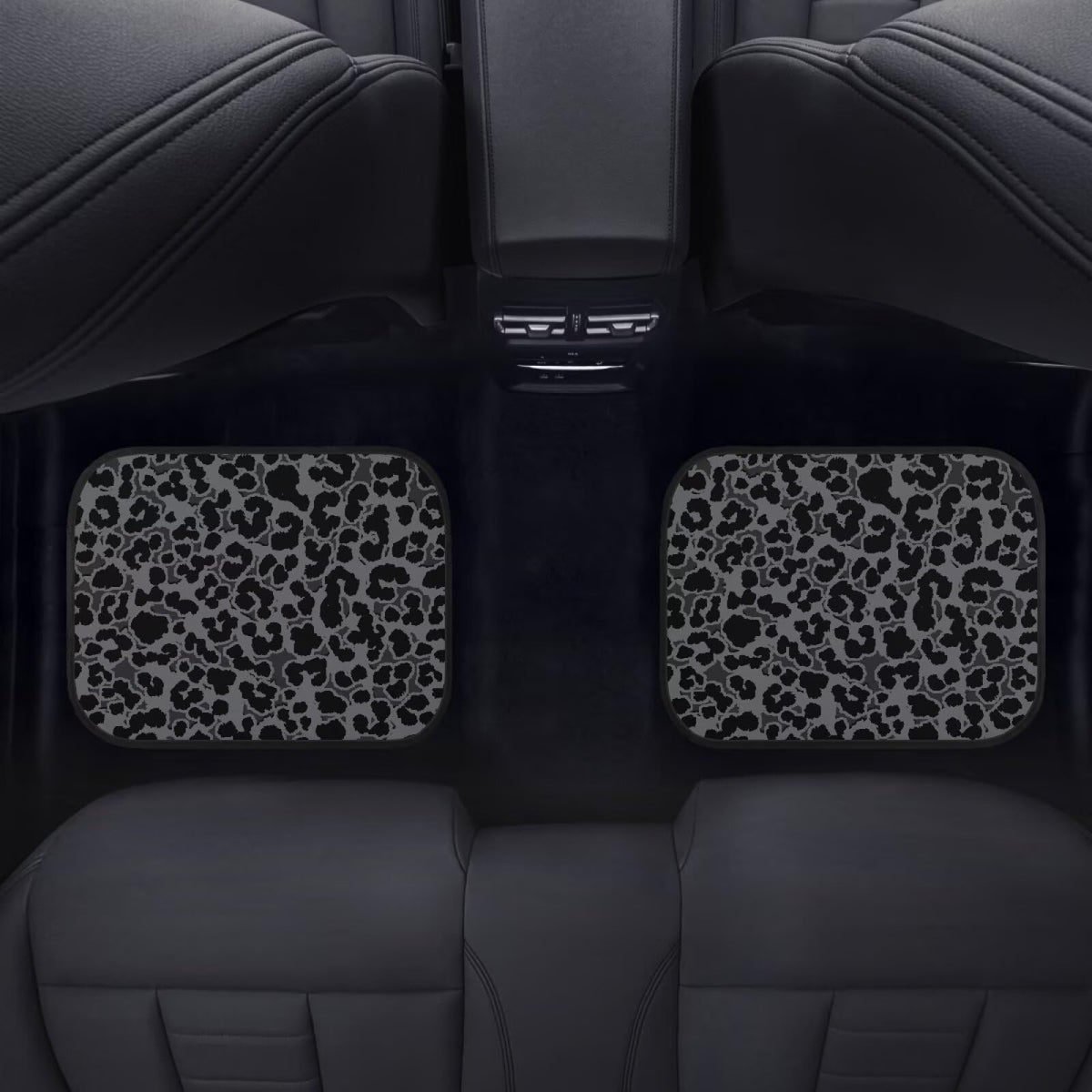 Black Leopard Car Floor Mats for Women Men Non Slip Floor Mats for Cars Rubber Wear Resistant Car Carpet Mat Set Cars Carpet Mat Protector Leopard Automotive Accessories (Black Leopard)