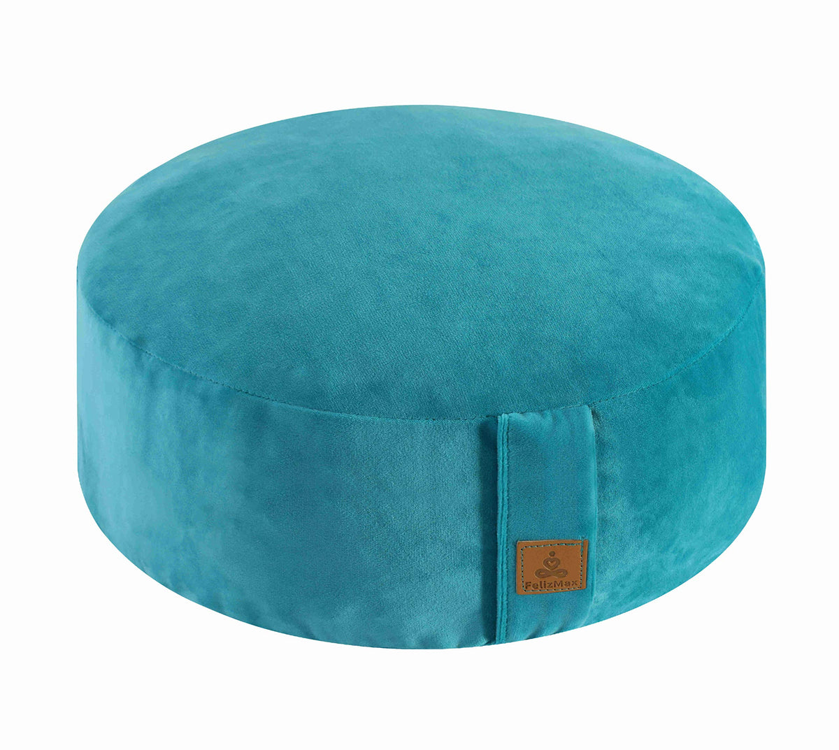 Round Velvet Meditation Pillow D=13" (Cyan Blue / 16"×16")