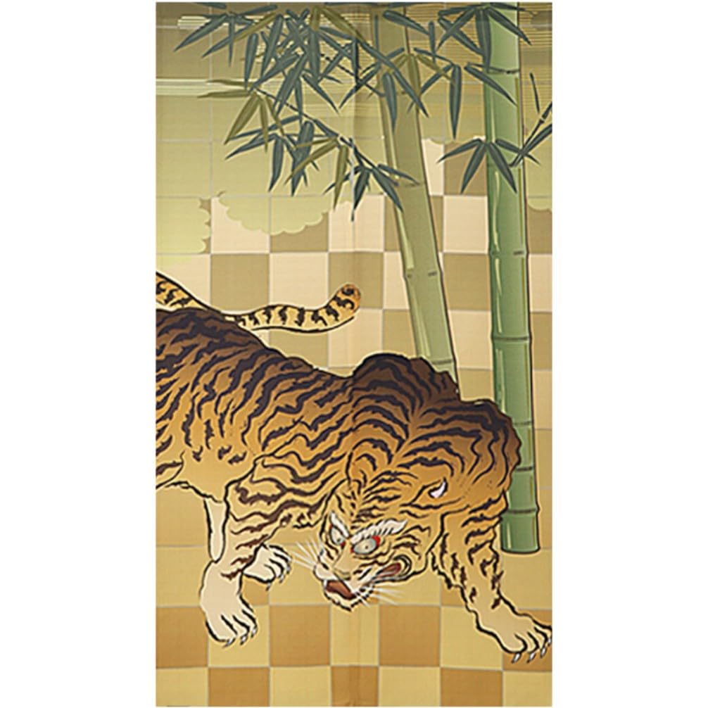 Noren Japanese Doorway Curtain Tapestry Decorations Room Divider Privacy Anime Curtains for Bedroom Living Room Kitchen Door Home Decor (Tiger / 33.5"W x 67"L (Pack of 1))