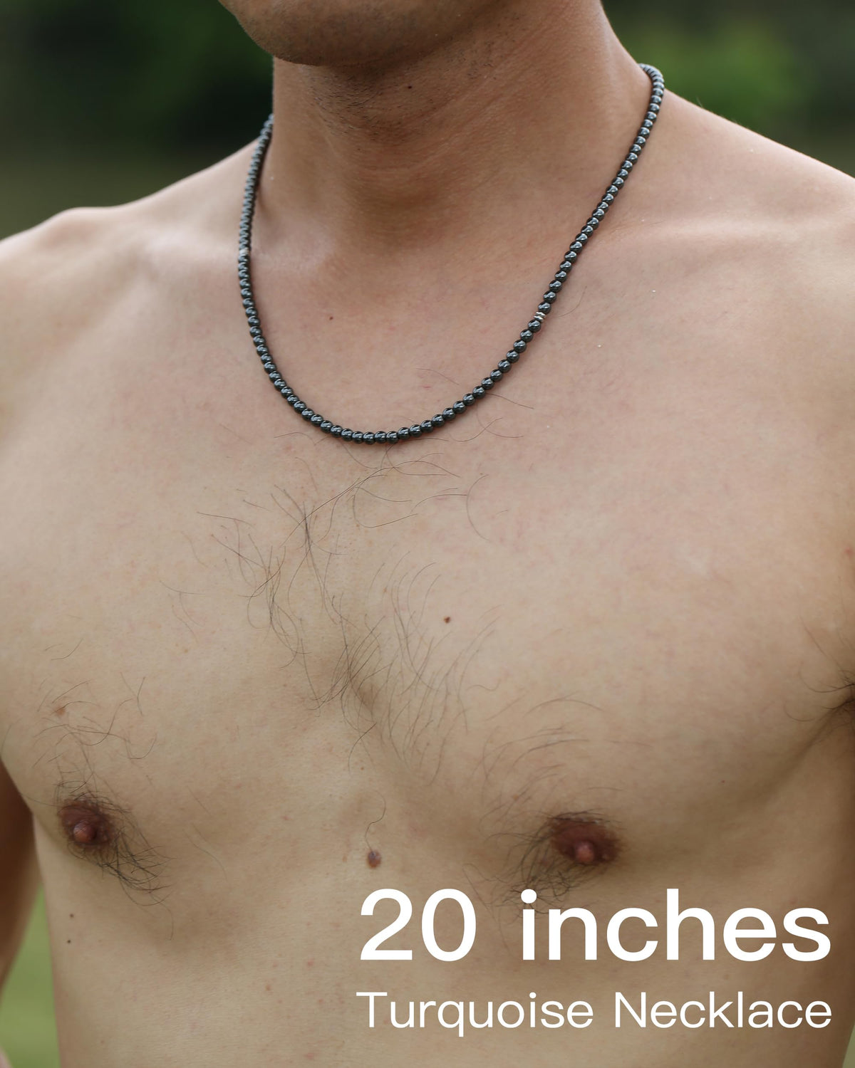 Men Jewelry Black Necklace for Men (20 inches / Hematite)