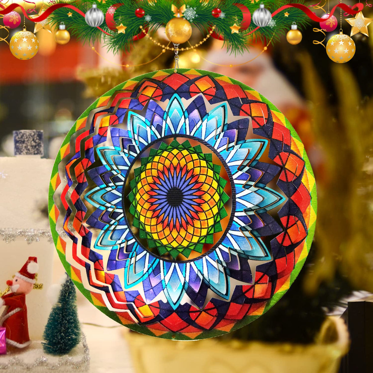 Wind Spinner Mandala Sun Flower 12 inches (12inch / Mdl06)