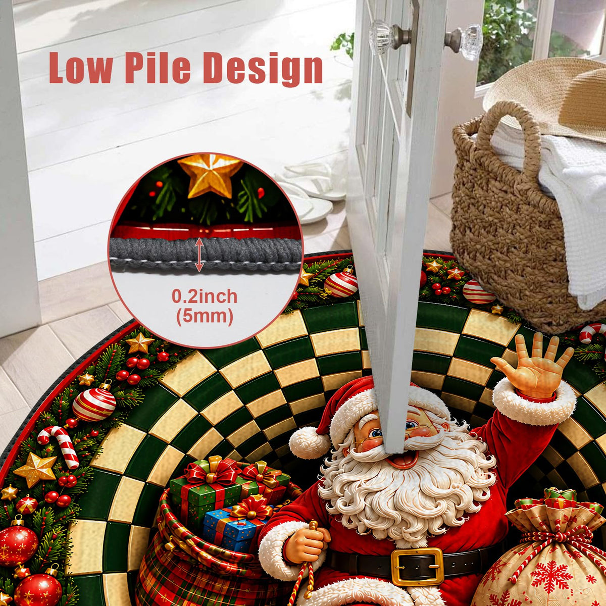 Christmas Round Rug 4ft (120 / 4' (Round))