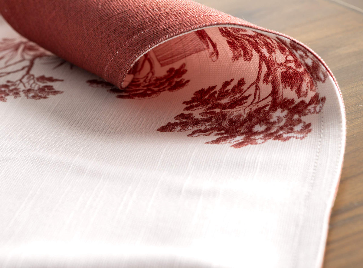 Placemats Set of 4 Reusable 100% Cotton (087 - Holy Jouy - Red / 13" X 19" (Pack of 4))
