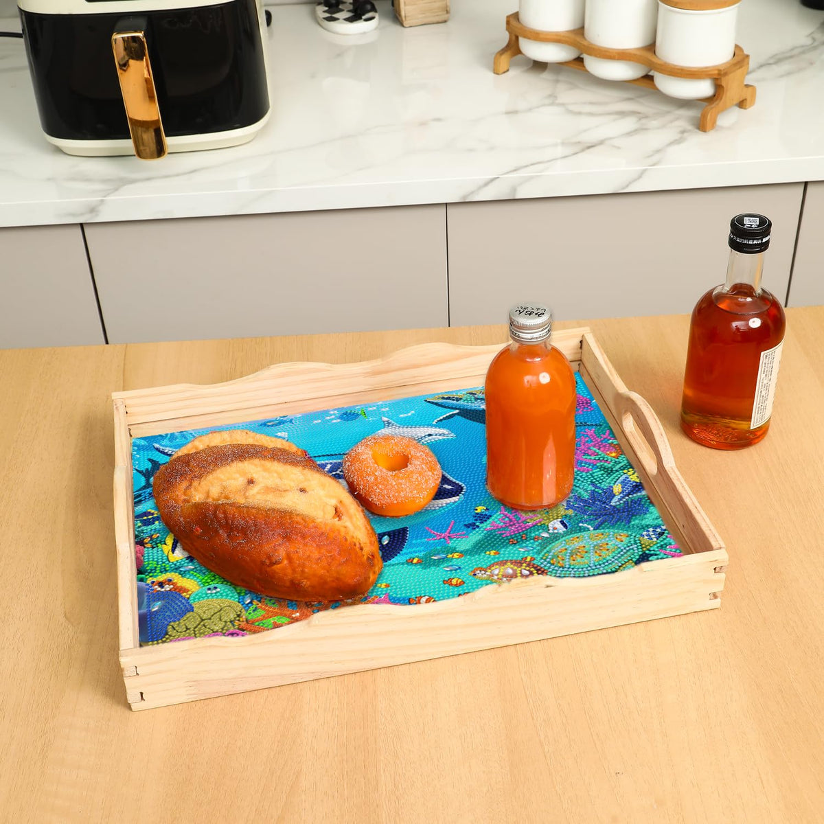 5D Diamond Art Tray with Handle Sea World Diamond Painting Plate (Dolphin Big C)