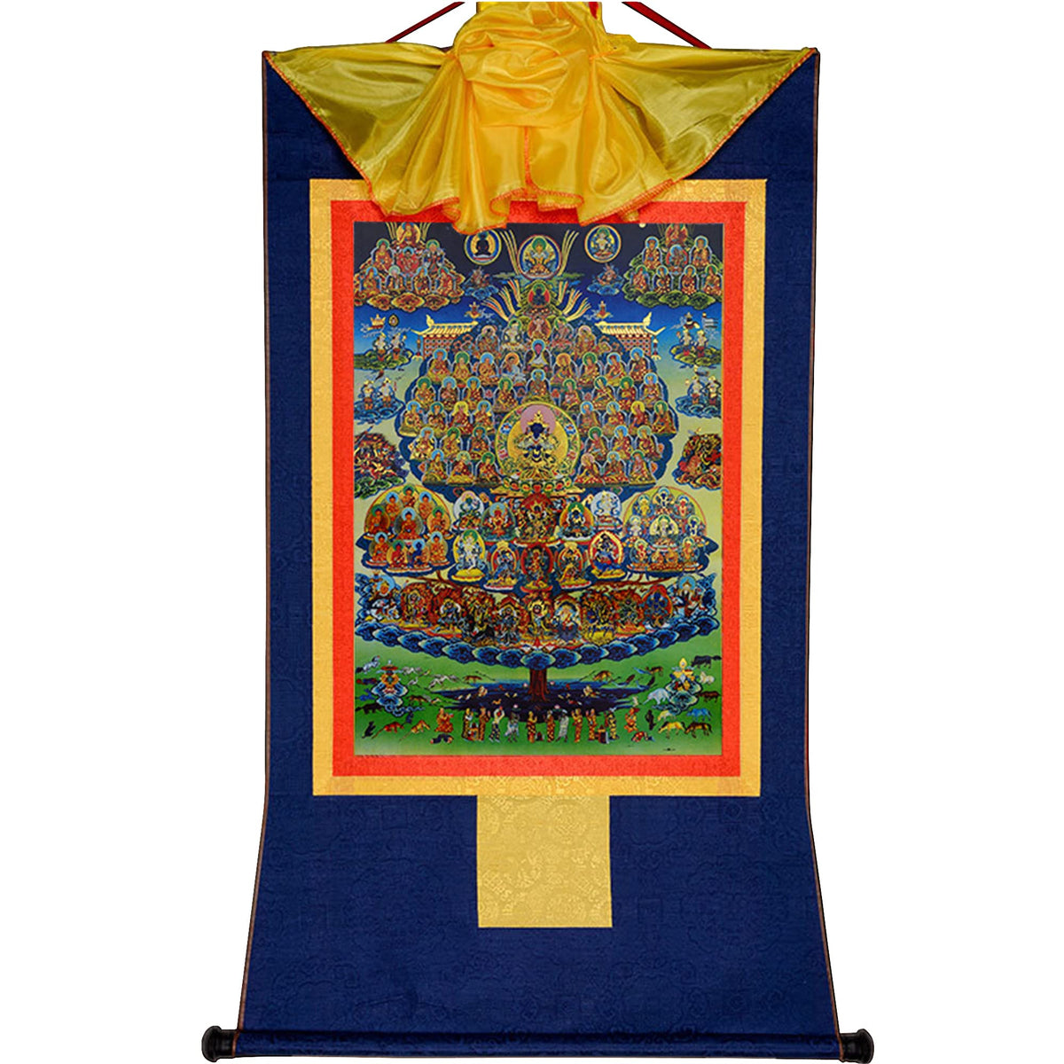 Karma Kagyu's Refuge Tree Thangka Tibetan Thangka Art (Karma Kagyu's Refuge Tree / 13.8"L x 11"W)