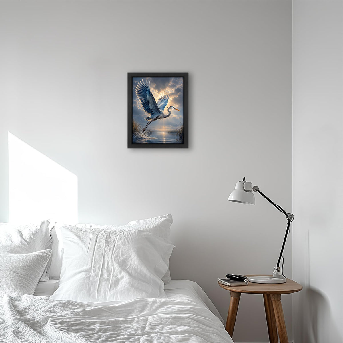 Heron Decor Wall Art (Wall Art Framed 11 / 20"L x 16"W)