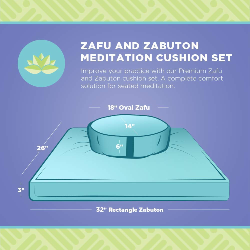 Oval XL Zafu & Zabuton Yoga Meditation Cushion Set (Oval Combo / Burgundy - 10oz Cotton Canvas)