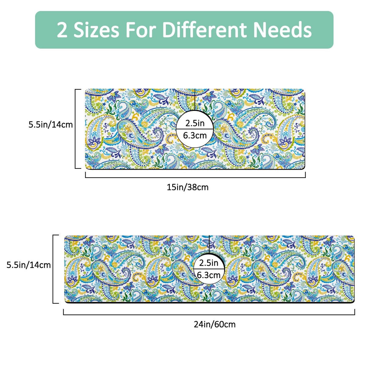 Kitchen Sink Splash Guard Faucet Mat 24" X 5.5" Paisley Absorbent Fast Drying Mat Faucet Draining Mat Sink Splash Guard Behind Faucet Drip Catcher for Kitchen Bathroom (24*5.5in / paisley02)