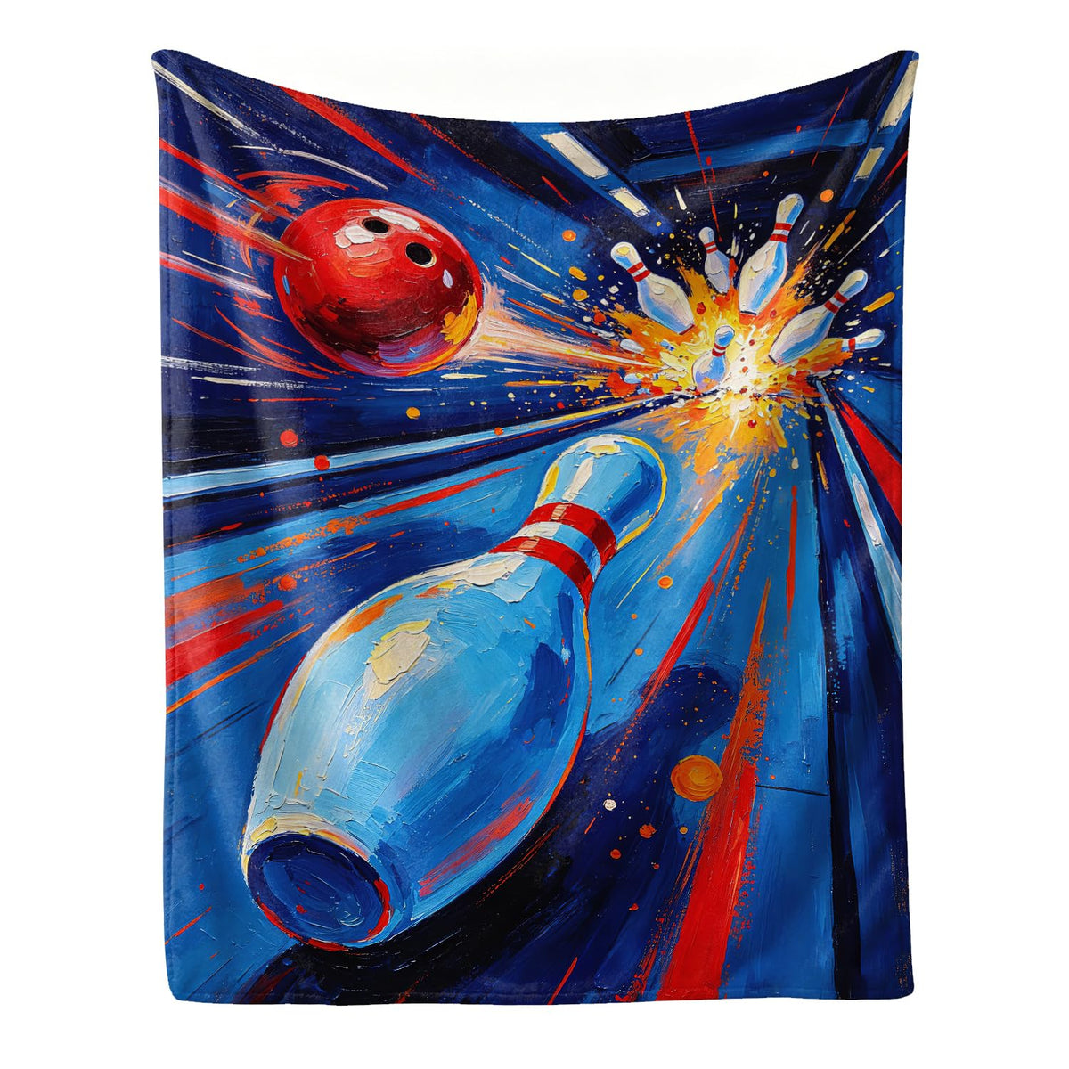 Bowling Fleece Throw Blanket Sports Blanket Gifts Room Decor 60"x80" (Bowling / 60"X80")