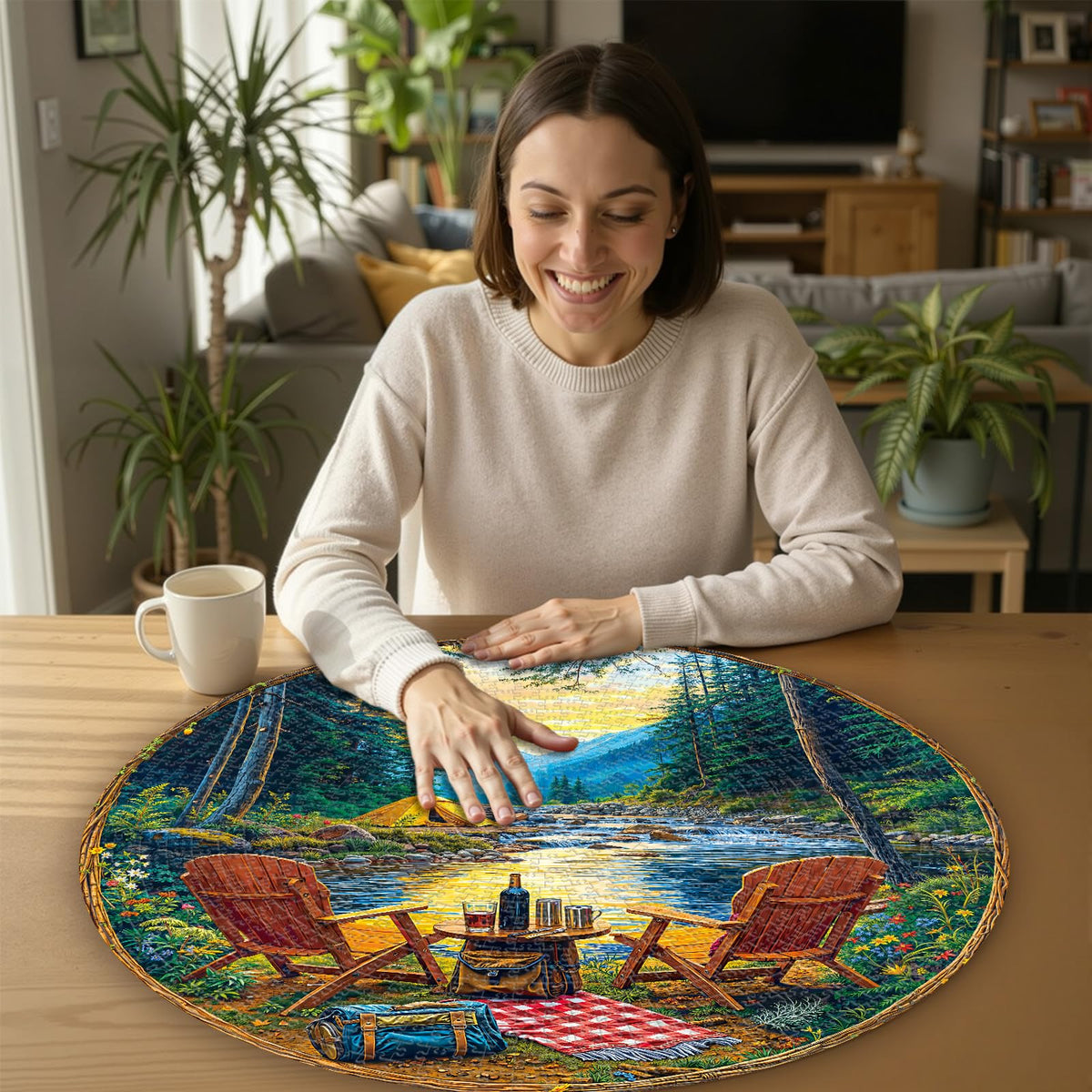 Puzzle for Adults 1000 Pieces Scenic Mountain Camping (C-mountain Camping)