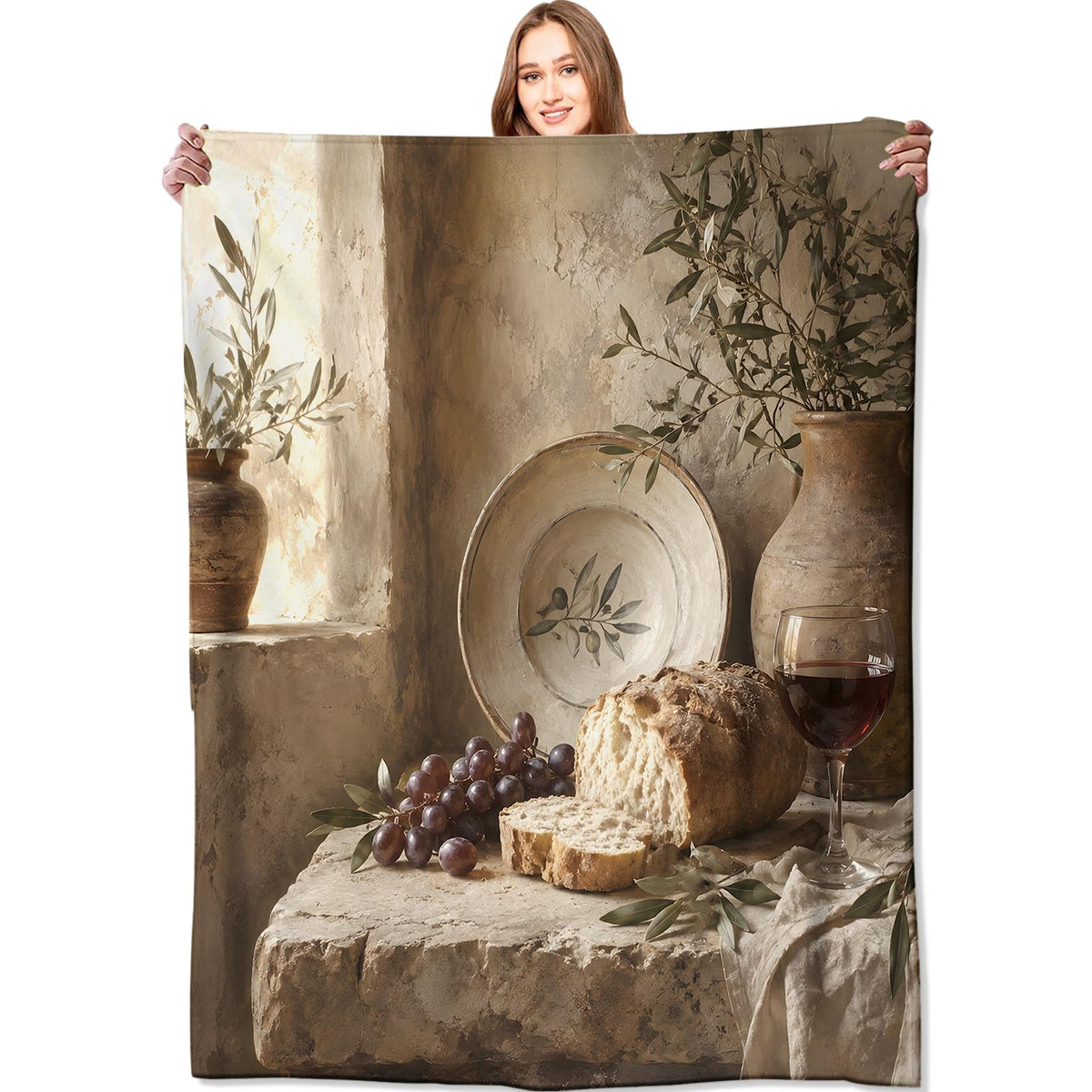 Tuscan Still Life Flannel Blanket (Tuscan Still Life / 50x60 inch)