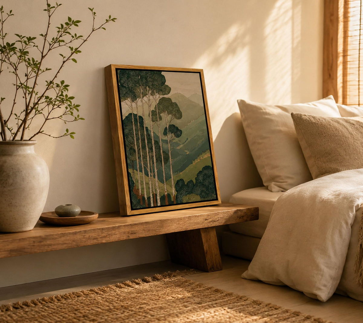 Floating Framed Japanese Forest Canvas Wall Art (Japanese Forest / 10"L x 8"W)