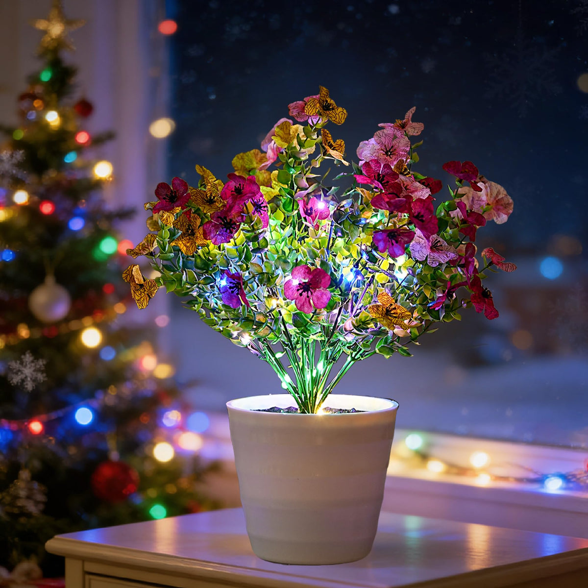Artificial Multicolor Flower Lamp Night Light for Bedroom Shop Wedding Home Decor Gifts for Women Mom Daughter Grandma Girlfriend Coworker Friend Birthday Christmas Valentines Mothers Day (Sunflower- Color)