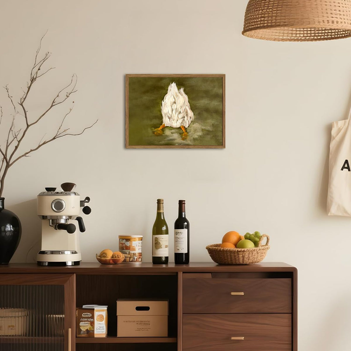 Cute Duck Wall Art Funny Goose Butt Wall Decor Painting (Animal-A / 24"L x 16"W)