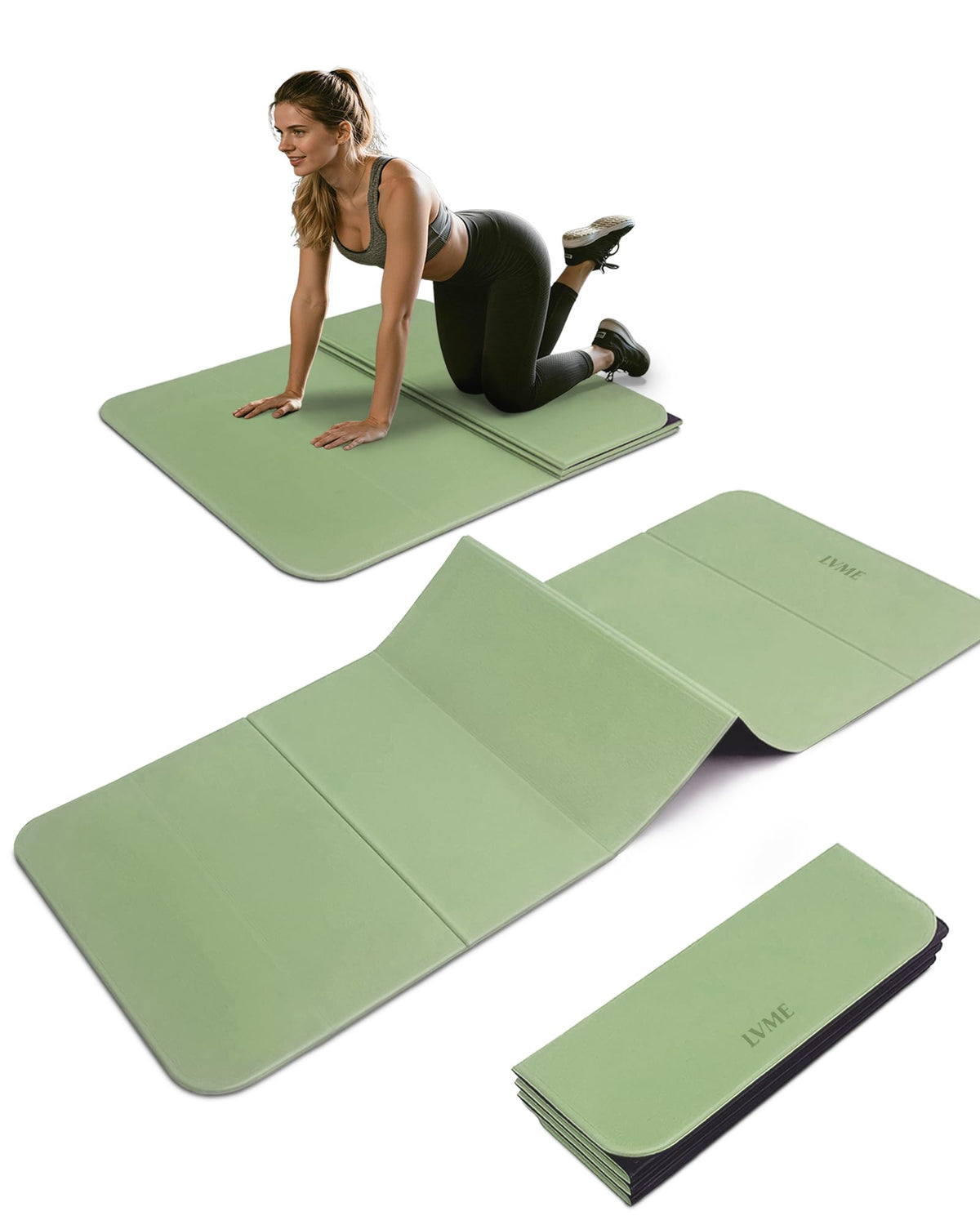 Foldable Yoga Mat (Green+Black)