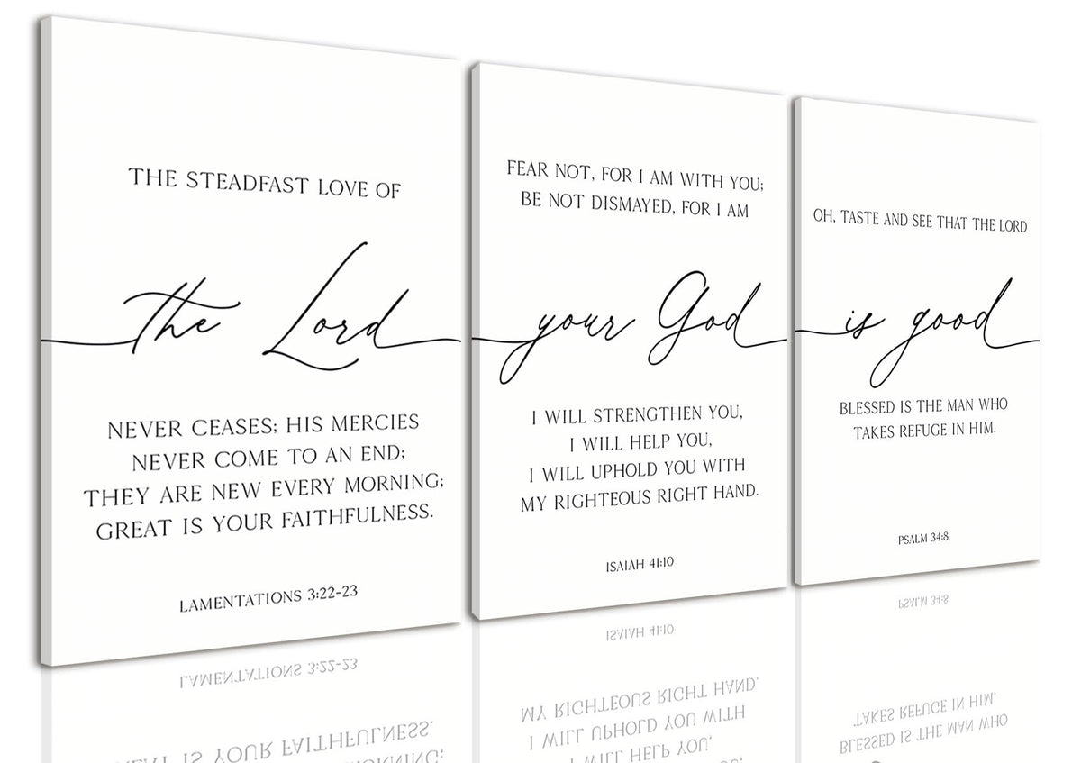 3 Piece Scripture Christian Canvas Wall Art Bible Verse Jesus Wall Art Bible Quotes Church Decor Lamentations Isaiah Psalm Art Prints for Living Room Bedroom Office 16"x24" (Psalms of Lament / 16x24in)