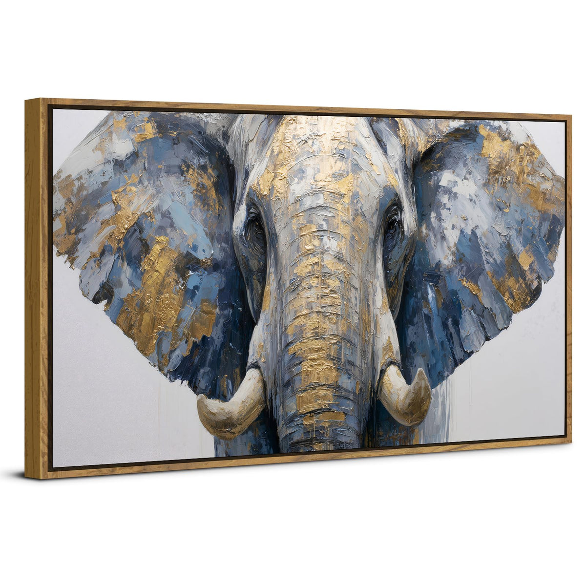 Abstract Gold Elephant Wall Art Framed Canvas Prints Bedroom Picture Above Kids Room Decor Wild Animal Painting African Animals Poster Modern Artwork for Office Living Room Home Decoration 24x48 (24"L x 48"W / Elephant)