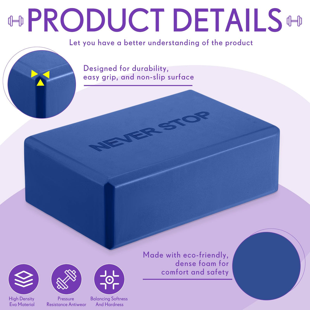 4 Pack Multicolor 4 Pack Yoga Blocks Non Slip Pilates Foam Brick (Multicolor)