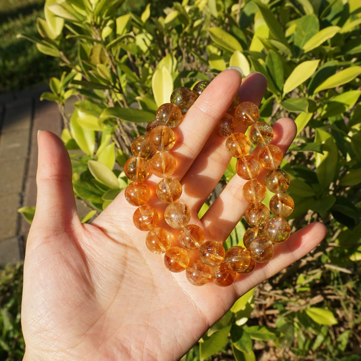 10MM Citrine Bracelet for Women Men Natural Yellow (10MM Citrine Bracelet)
