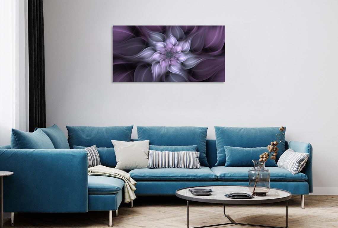1 Panel Bauhinia Chinese Redbud Purple Flower Plant Botany Picture Flower Artwork Oil Painting on Canvas Stretched and Framed 16x32 inch Print Home Decor Living Room Bedroom Wall Art Hanging (32"L x 16"W / Purple Flower)