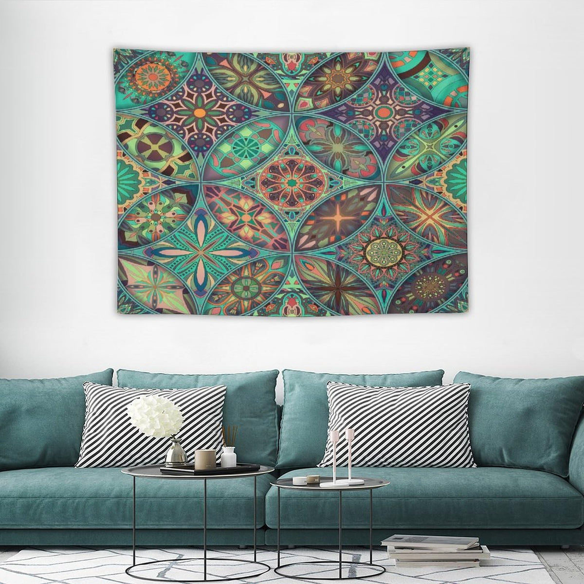Vintage Mandala Tapestry Wall Hanging Bohemian Boho Colorful Tapestries Home Decor for Living Room Bedroom Apartment Farmhouse Dorm 30"x40" (30"L x 40"W / Mandala-28)