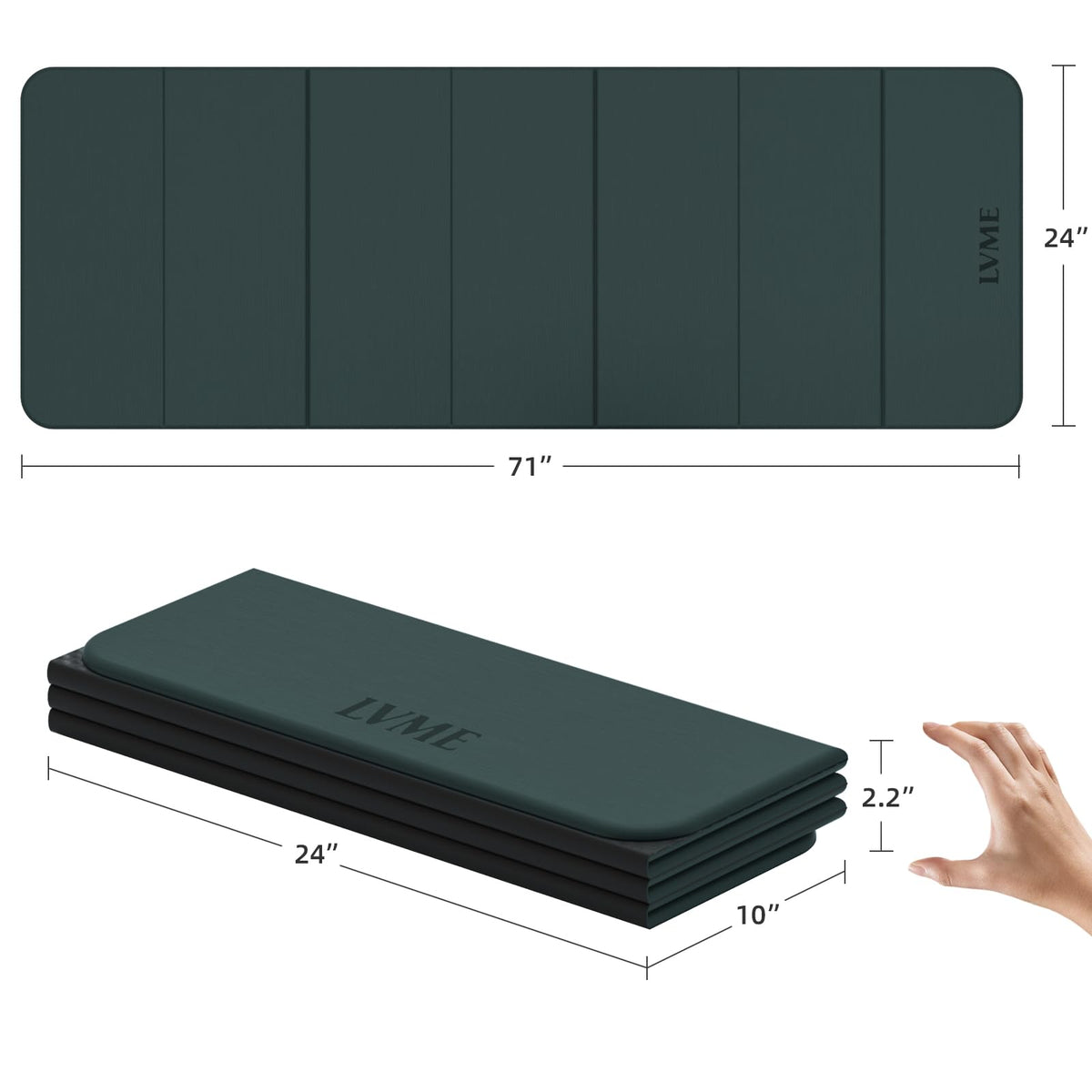 Foldable Yoga Mat (Forest green+Charcoal)