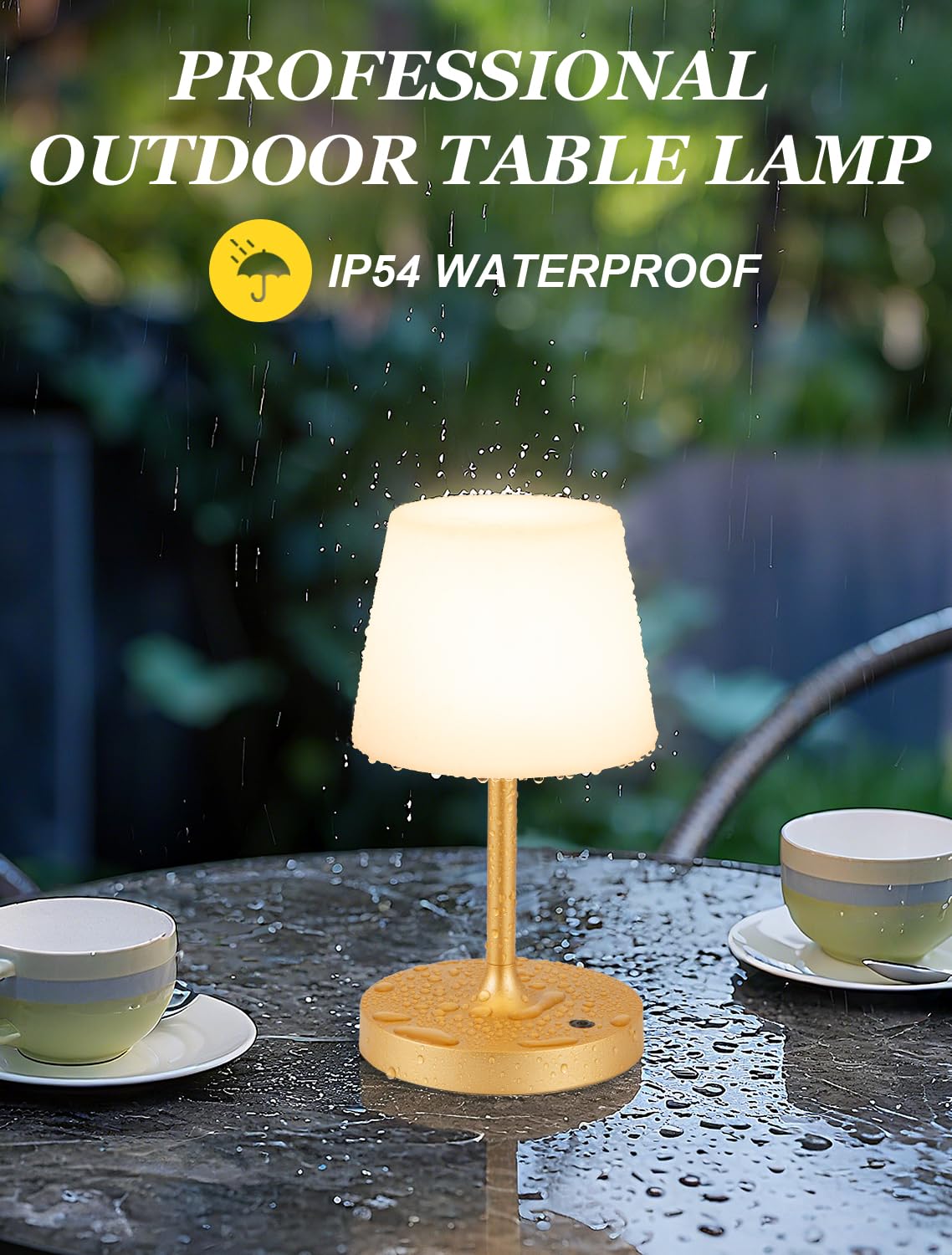 Gold Cordless Shower Lamp Waterproof (Gold / 1 Pack)