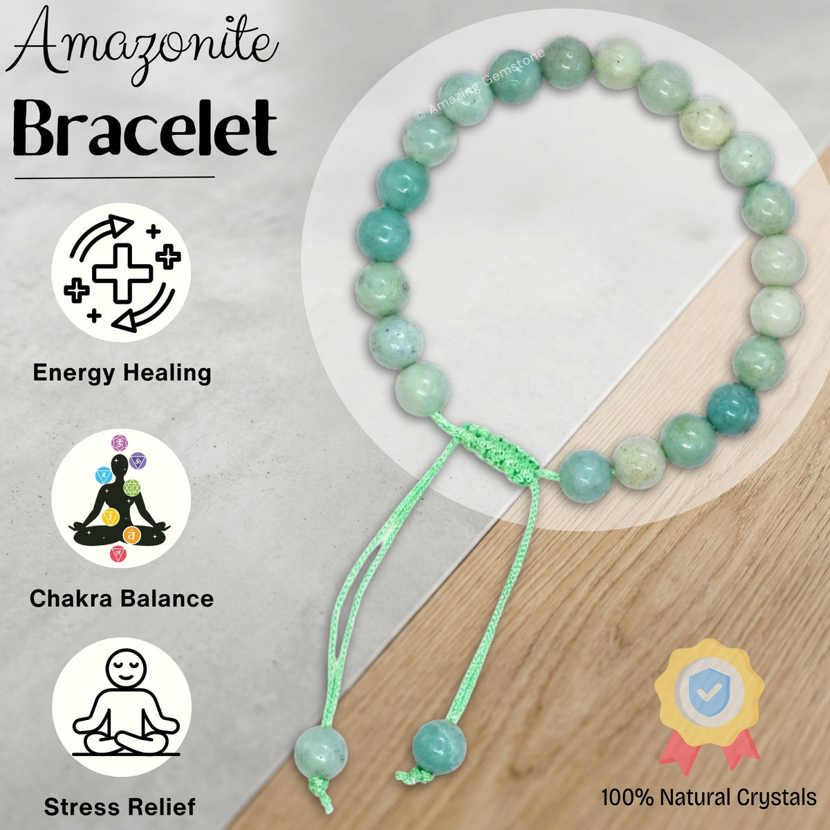 Amazonite Bracelet for Women Men's Gifts (Amazonite)