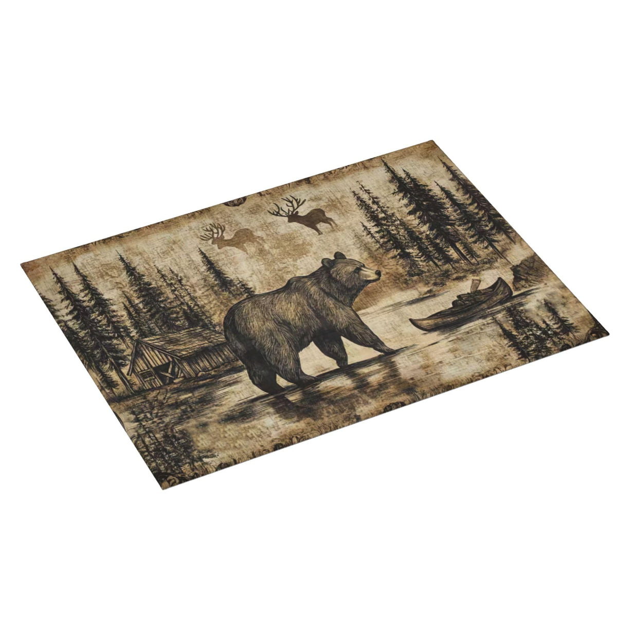 Carbine Bear Dish Drying Mat for Kitchen Counter Microfiber Super Absorbent Non (Beer)
