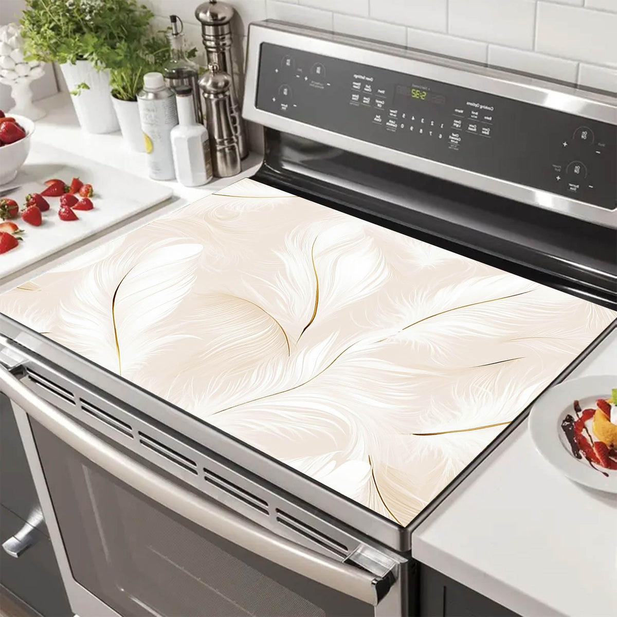 White Feather Stove Top Cover 28x20 Diatomite Heat Resistant Mat