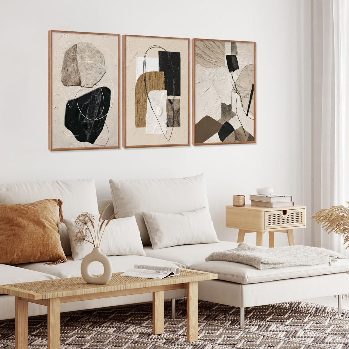 Minimalist Geometric Wall Art (Black Beige / 16"L x 24"W)