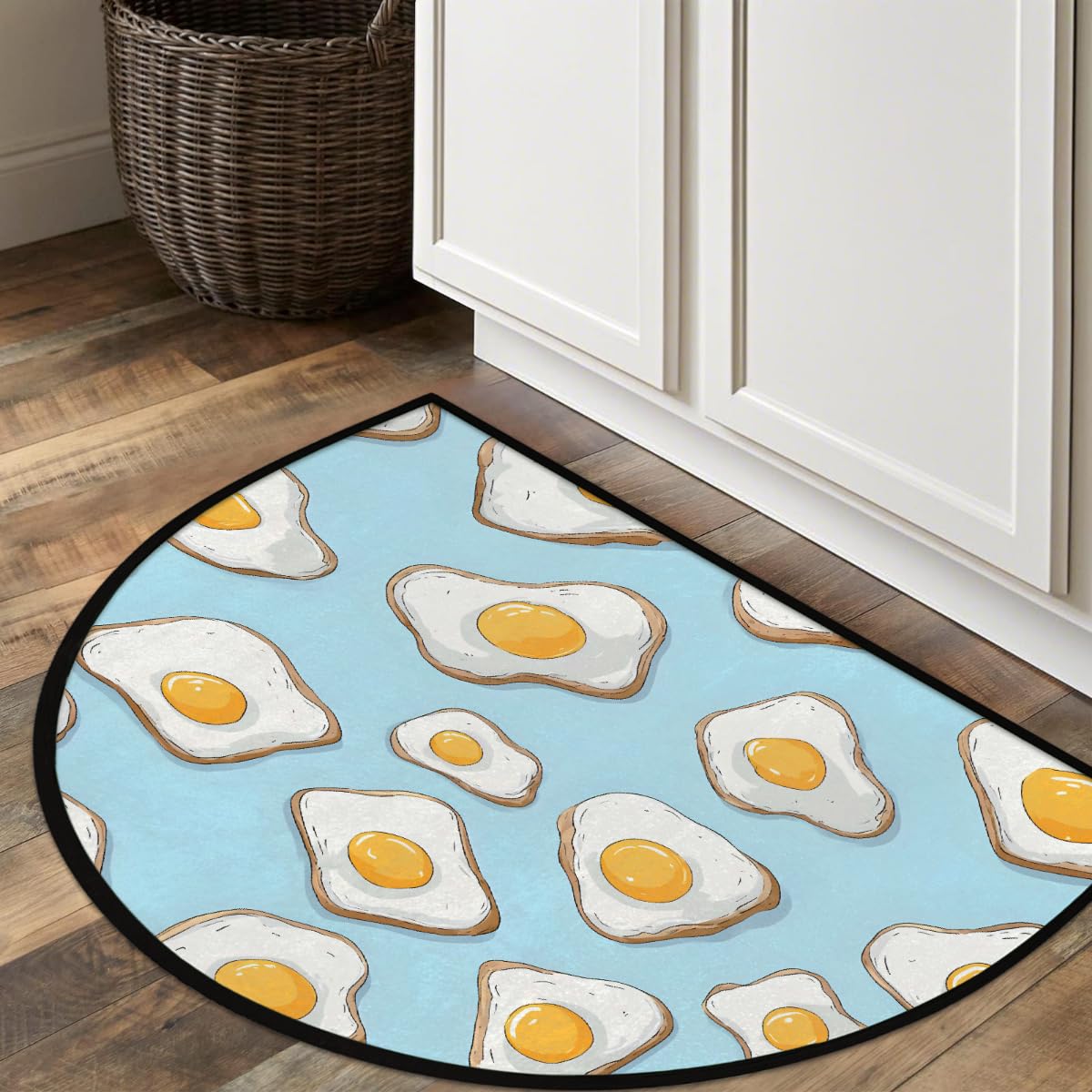 Egg Half Round Door Mat Semi Moon Rug Fireplace Carpet Area Rugs (Color6)