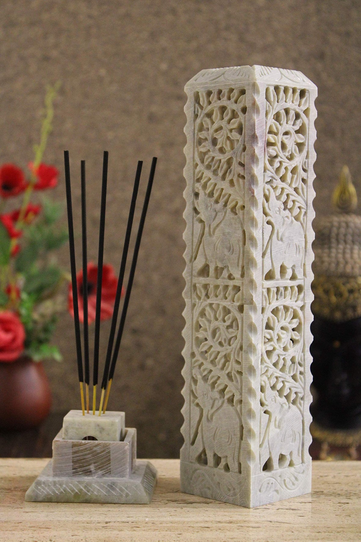 Handmade Marble Soapstone Incense Burner