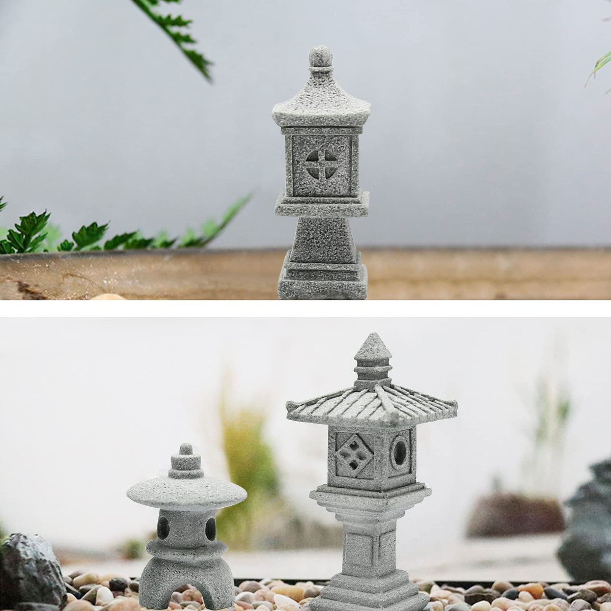Miniature Japanese Pagoda Figurines Mini Pagoda Garden Statue (Circle Pagoda Statue)