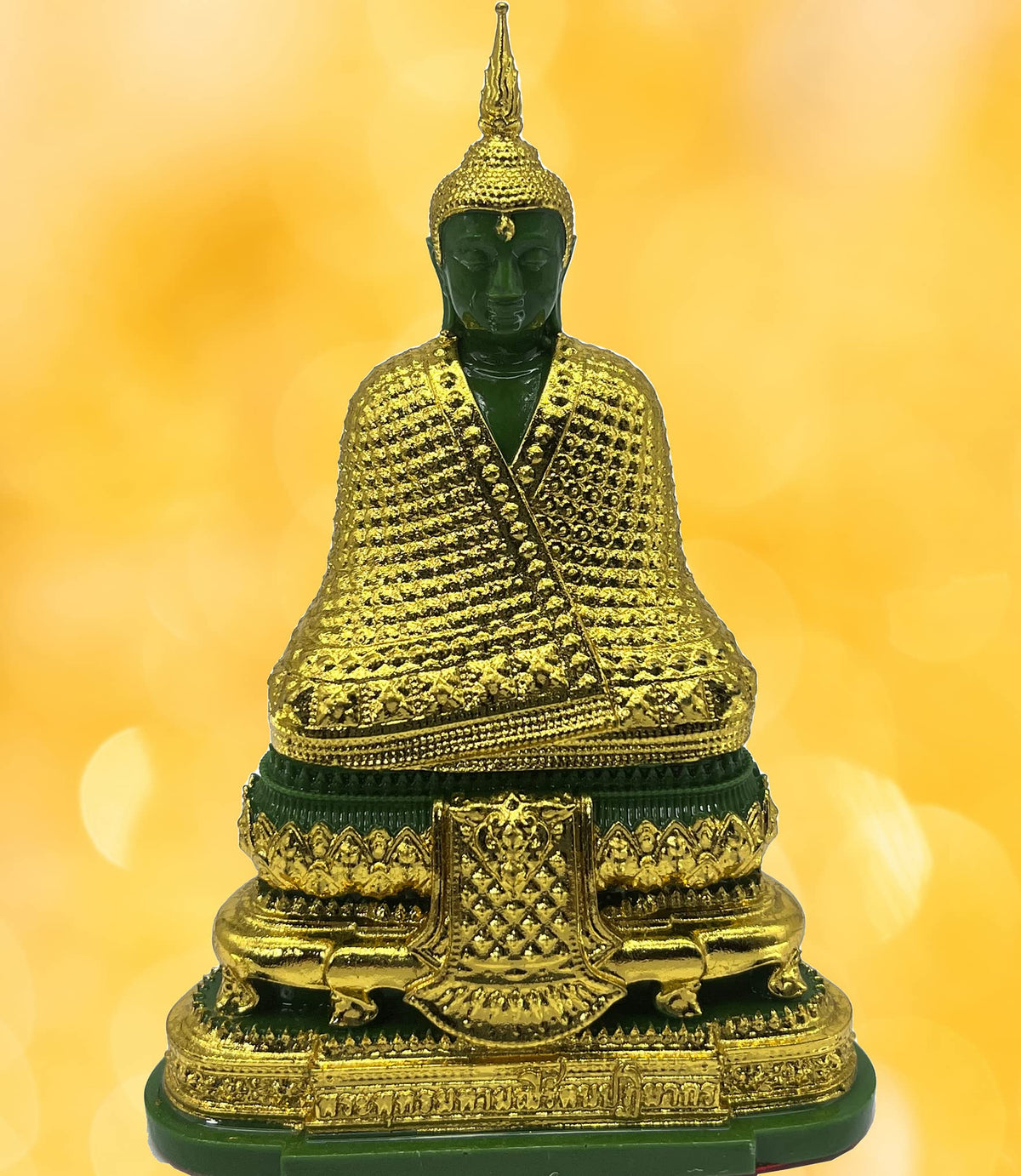 Emerald Buddha Statue Realistic Designed Knee to Knee 2" H. 6" H Jade Buddha Thai Buddha Statue for Home Decor Buddha Gift Buddha Sculpture Buddha Figurines (Winter)