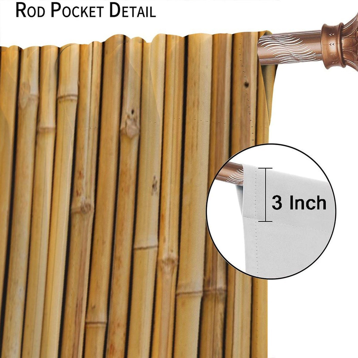 Zen Bamboo Blackout Curtains (26"W x 96"L (Pack of 2) / Zen-18)
