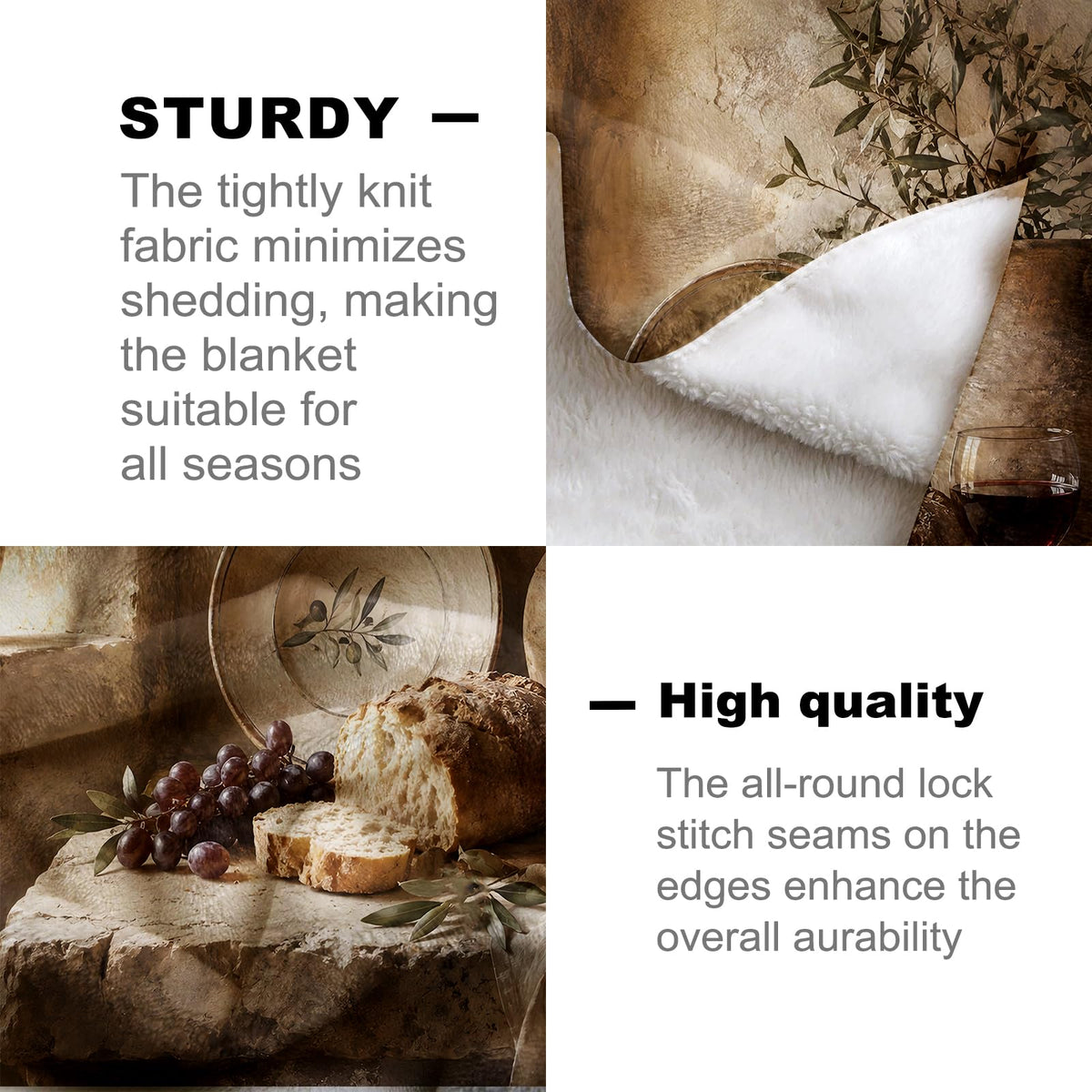 Tuscan Still Life Flannel Blanket (Tuscan Still Life / 50x60 inch)